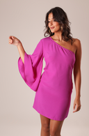 Vestido Curto Rosa Ombro Só - TYNA - foto 1