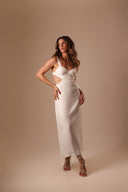 VESTIDO OFF WHITE CUT OUT