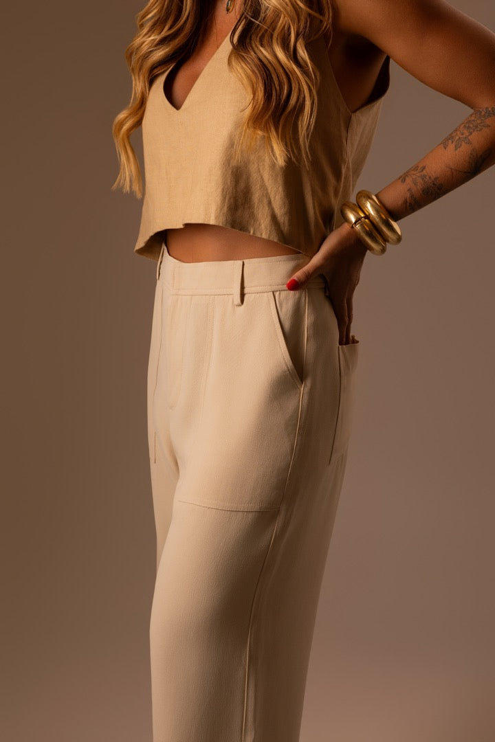 CALÇA ALFAIATARIA PATOU CREME