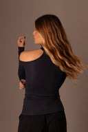Blusa Manga Longa Gola Preta - TYNA - foto 5