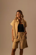 BERMUDA RETA ALFAIATARIA BEGE DUST