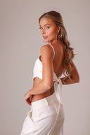 TOP BANDANA OFF WHITE COM AMARRAÇÃO