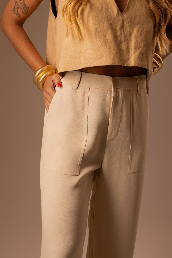 CALÇA ALFAIATARIA PATOU CREME