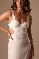 VESTIDO OFF WHITE CUT OUT