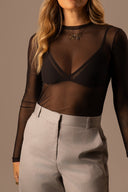 Blusa Preta Manga Comprida Tule - TYNA - foto 3