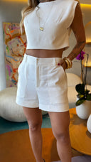 SHORT ALFAIATARIA OFF WHITE