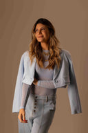 BLAZER ALFAIATARIA CROPPED AZUL SERENO