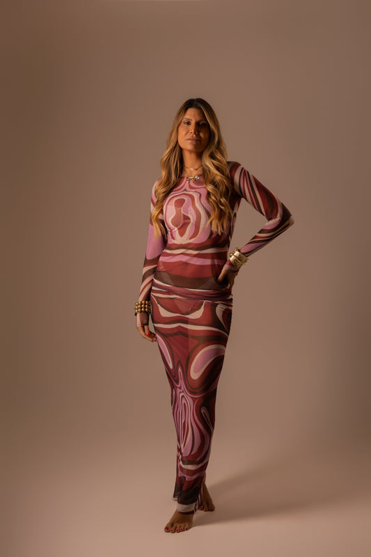 VESTIDO TULE LONGO WAVE