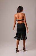 TOP CROPPED ACETINADO PRETO