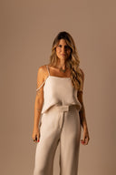 CONJUNTO ALFAIATARIA CREME