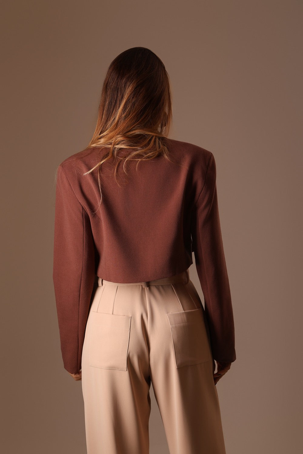 BLAZER ALFAIATARIA CROPPED CHOCO