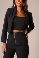 Blazer Cropped Alfaiataria Preto - TYNA - foto 2