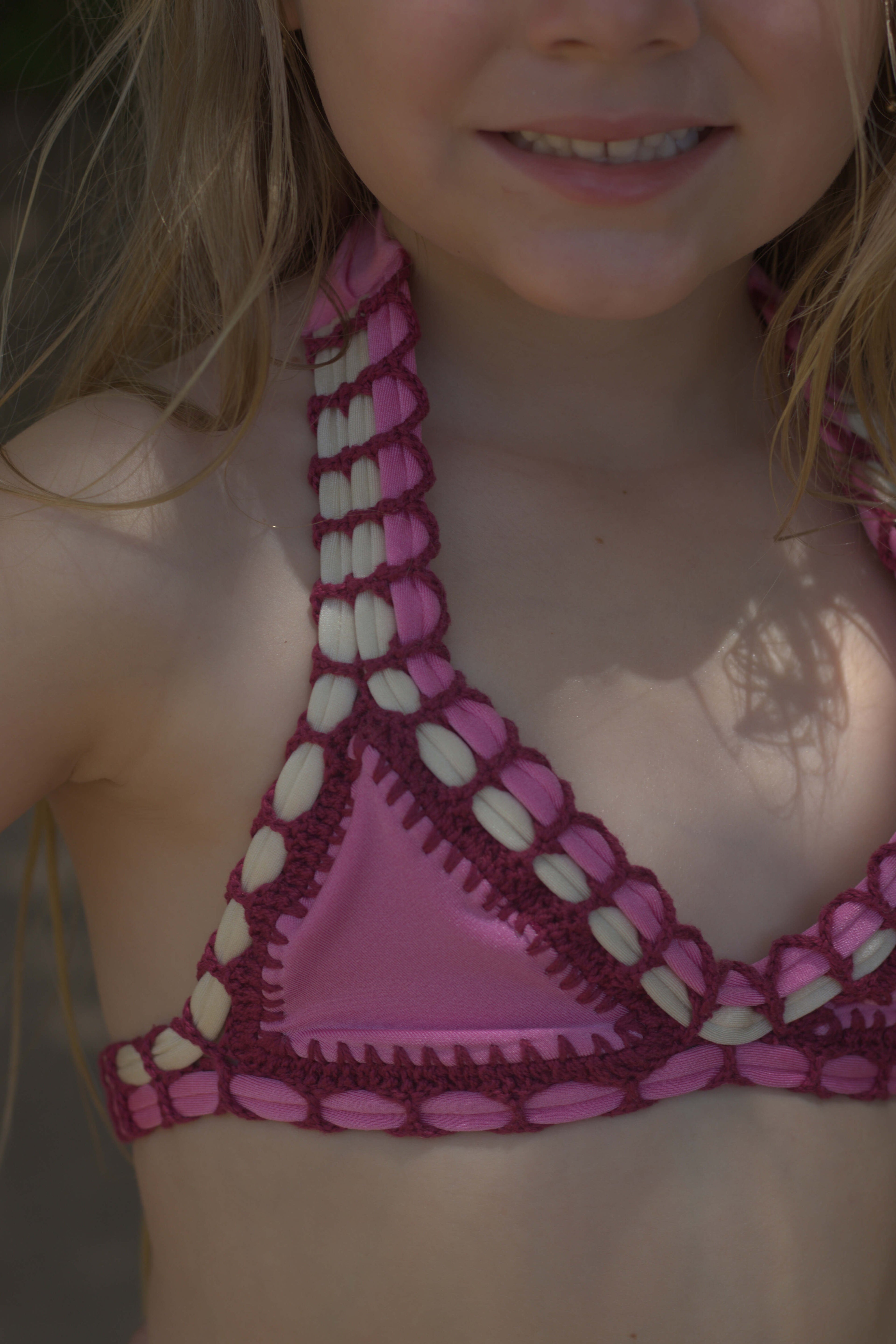 BIQUINI INFANTIL DUPLA FACE ROSA SAUDADE FOR TYNA