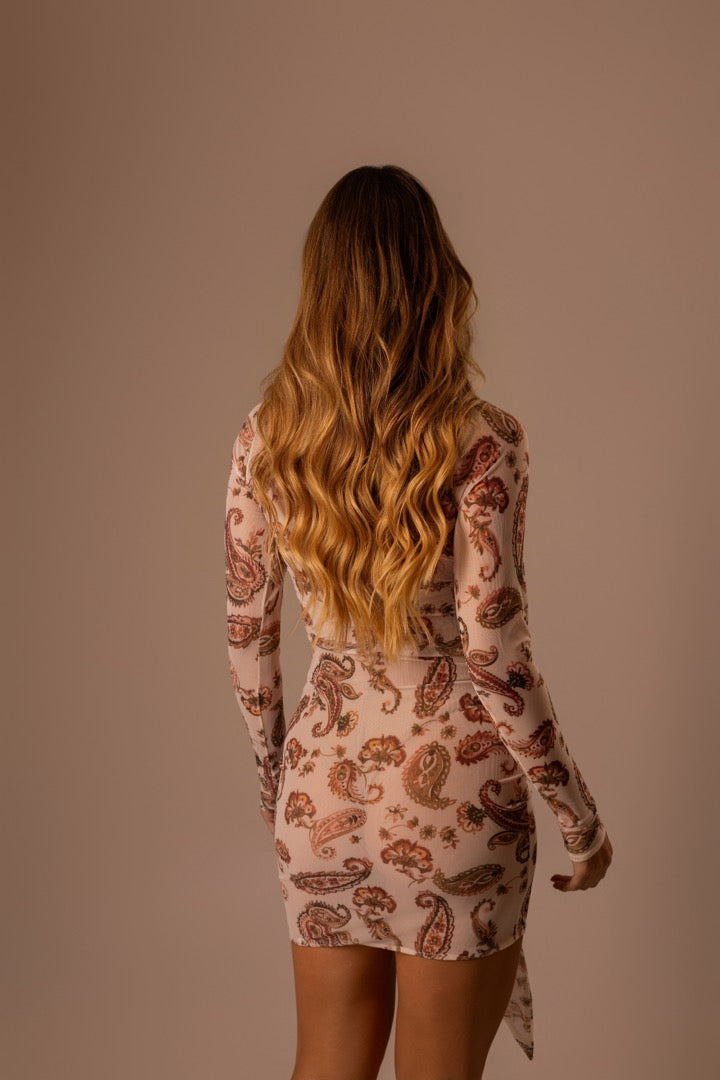 VESTIDO TULE CURTO PAISLEY