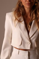 Blazer Alfaiataria Cropped Aveia - TYNA - foto 3