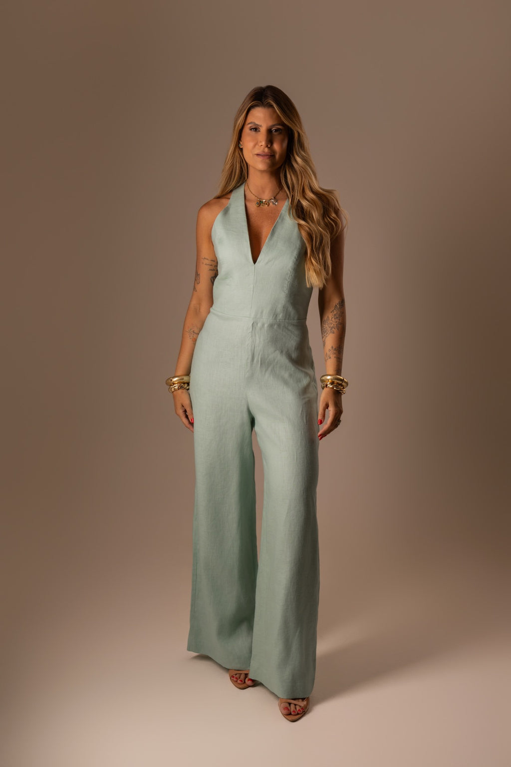 MACACÃO PISTACHE LINHO PURO