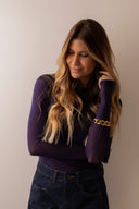 Blusa Tule Azul Noite Manga Longa com Dedinho - TYNA - foto 4