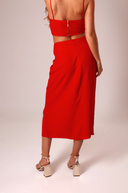 SAIA MIDI VERMELHA COM FENDA LATERAL