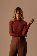 Blusa Vinho Manga Comprida Tule - TYNA - foto 4