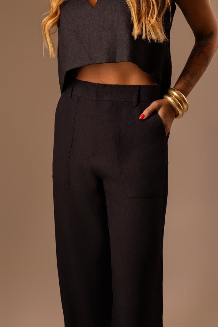 CALÇA ALFAIATARIA PATOU PRETA