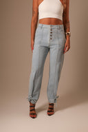 Calça Jeans Clara Botões Frente com Amarração - TYNA - foto 6