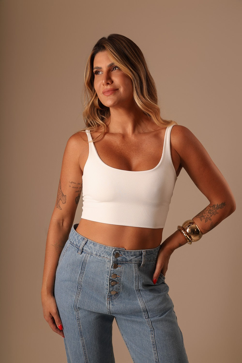 REGATA CURTA OFF WHITE