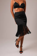 SAIA FRANJAS EM TASSEL PRETA