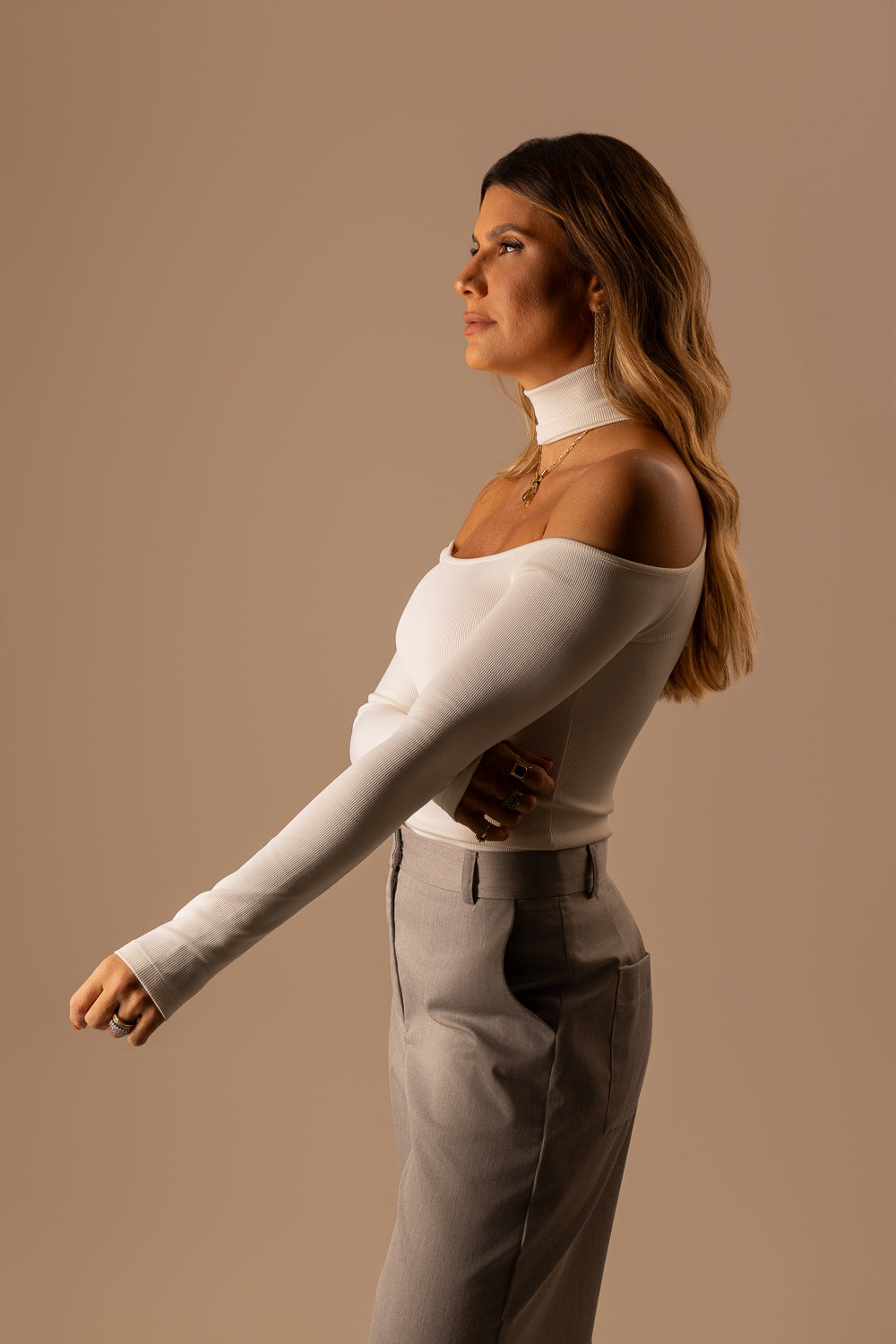 BLUSA MANGA LONGA GOLA OFF WHITE