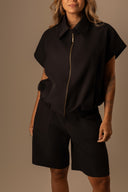 BERMUDA RETA ALFAIATARIA PRETA