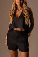 Blusa Linho Assimétrico Preto - TYNA - foto 1