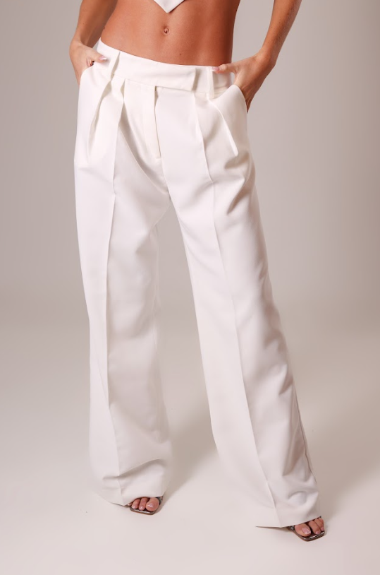 CALÇA RETA ALFAIATARIA OFF WHITE