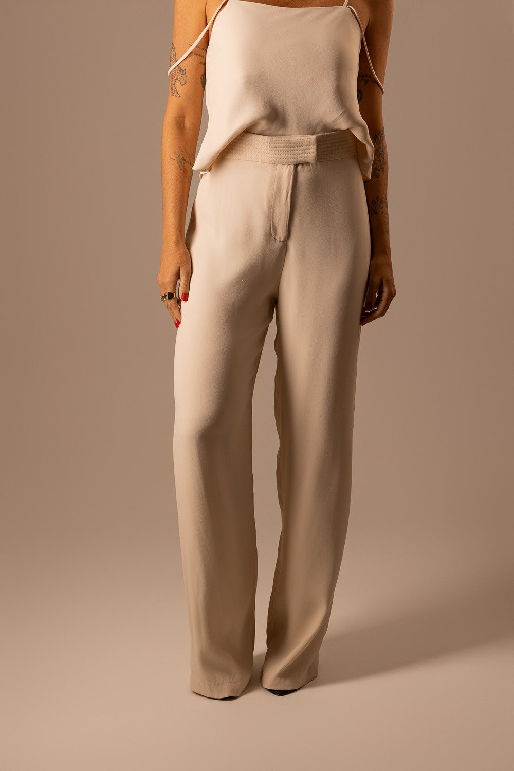 CONJUNTO ALFAIATARIA CREME