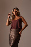Blusa Decote U Cor Marrom Mascavo - TYNA - foto 3