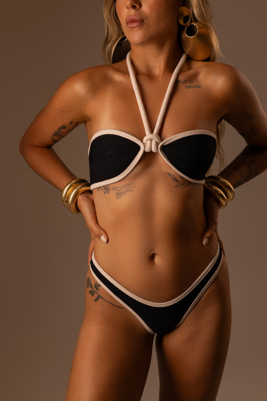 BIQUINI CORDA PRETO COM VIÉS