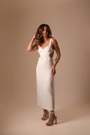 VESTIDO OFF WHITE CUT OUT