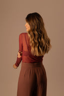 Blusa Vinho Manga Comprida Tule - TYNA - foto 8