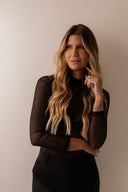 Blusa Preta Gola Tule - TYNA - foto 3