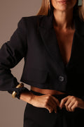 BLAZER ALFAIATARIA CROPPED PRETO