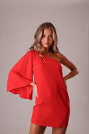 VESTIDO CURTO VERMELHO OMBRO SÓ