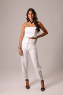 Calça Off White com Pala Sobreposta - TYNA - foto 5