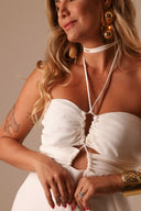 VESTIDO OFF WHITE AMARAÇÃO