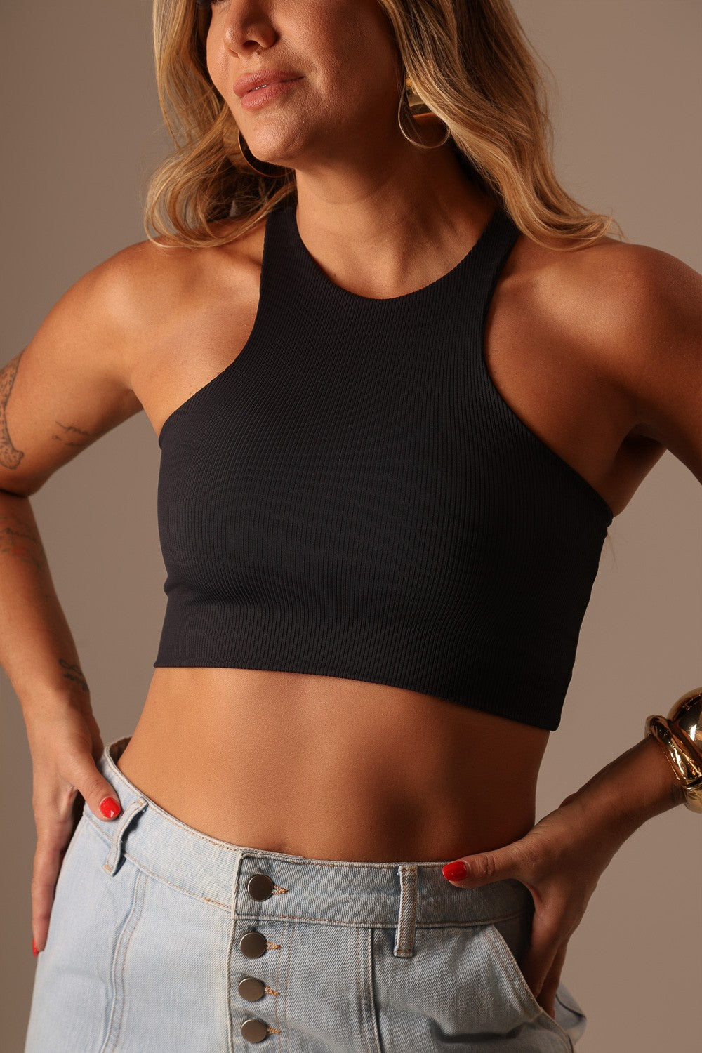 REGATA NADADOR CURTA PRETA