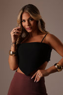 TOP BANDANA PRETO COM AMARRAÇÃO