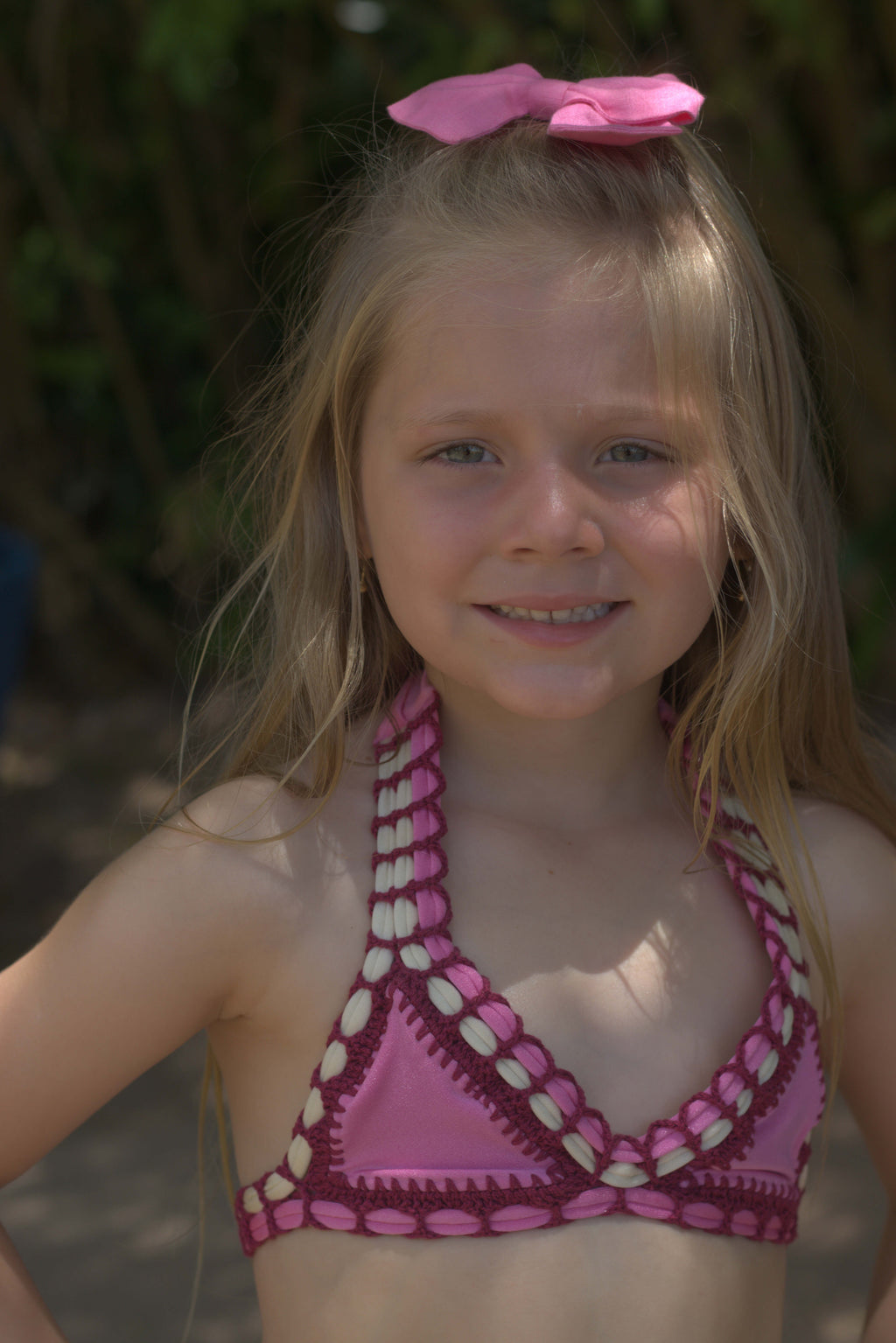 BIQUINI INFANTIL DUPLA FACE ROSA SAUDADE FOR TYNA