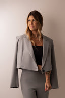 BLAZER AMALFI CURTO TRANSPASSADO CINZA