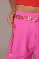 CINTO CORRENTE METAL DOURADO COM DETALHES EM FIVELAS