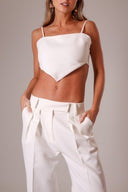 TOP BANDANA OFF WHITE COM AMARRAÇÃO