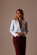 Blazer Alfaiataria Cropped Azul Sereno - TYNA - foto 6