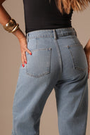 Calça Jeans Botões Frente com Amarração - TYNA - foto 2