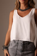 Blusa Decote V Off White - TYNA - foto 1